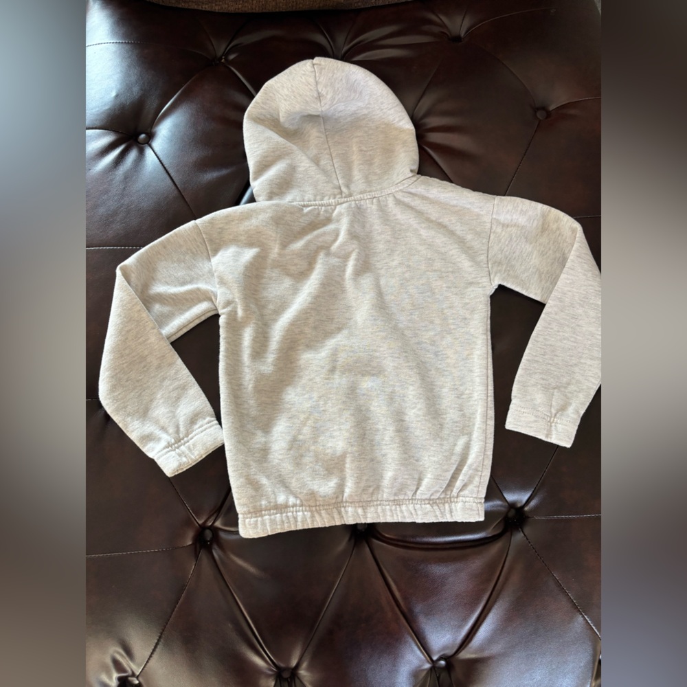 DKNY Kids Light Gray Hoodie with Maroon Logo - Picture 5 of 7